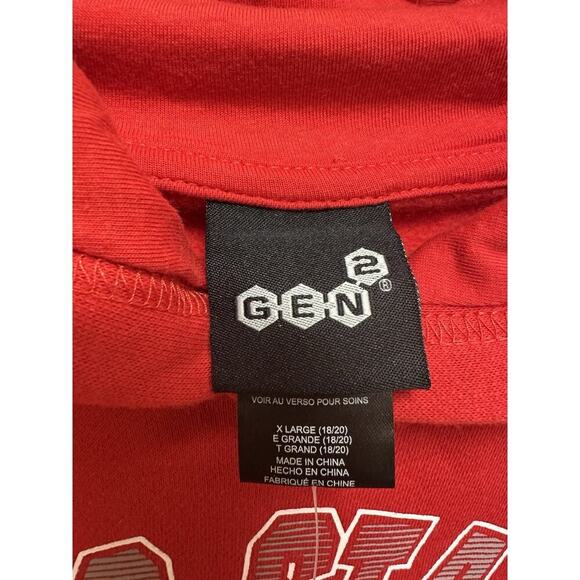OSU Ohio State Buckeyes Hoodie Red NWT Sweatshirt Youth Sz XL Gen2 - Picture 2 of 6
